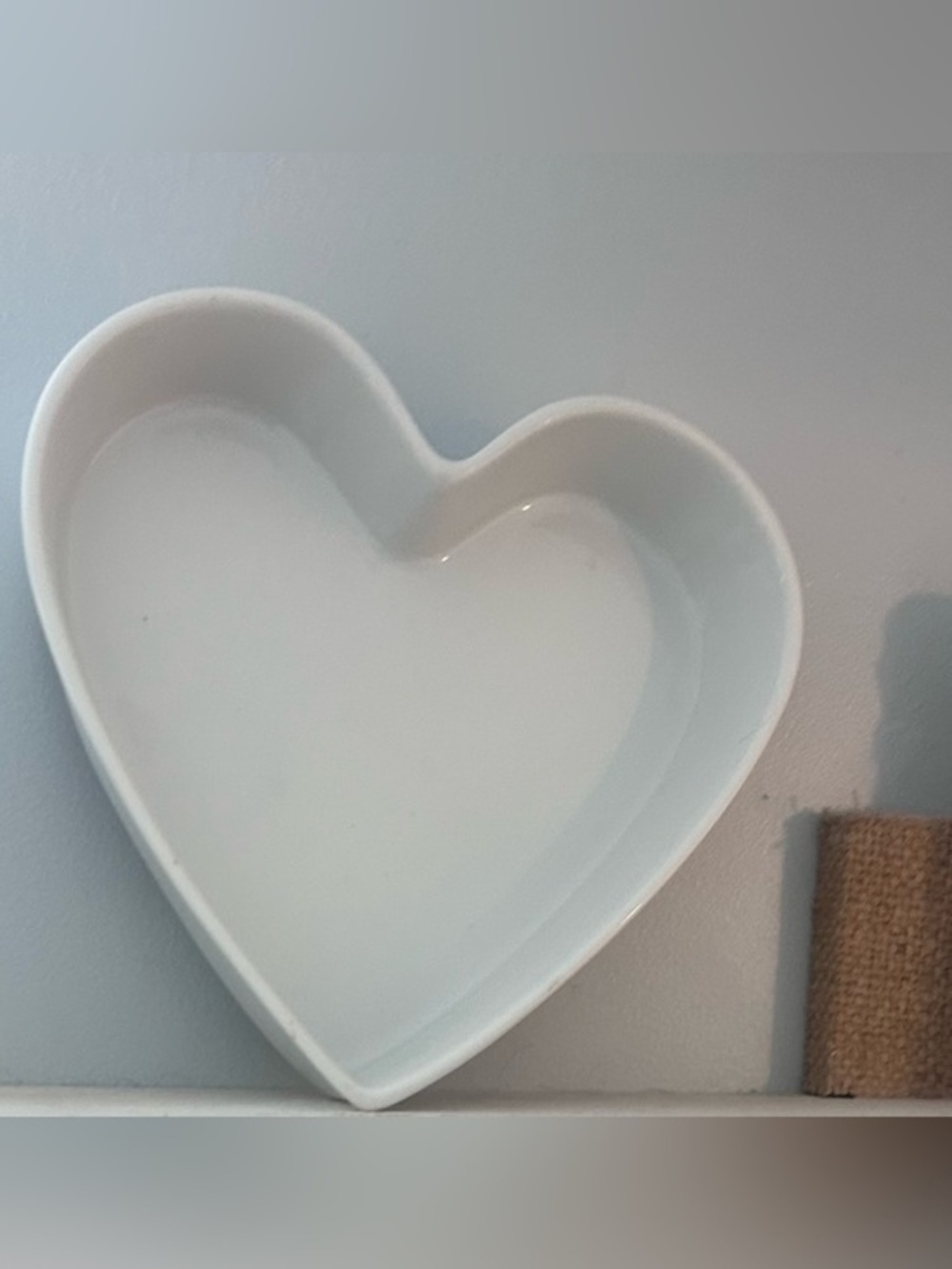 Pier 1 White Heart-Shaped Ceramic Dish